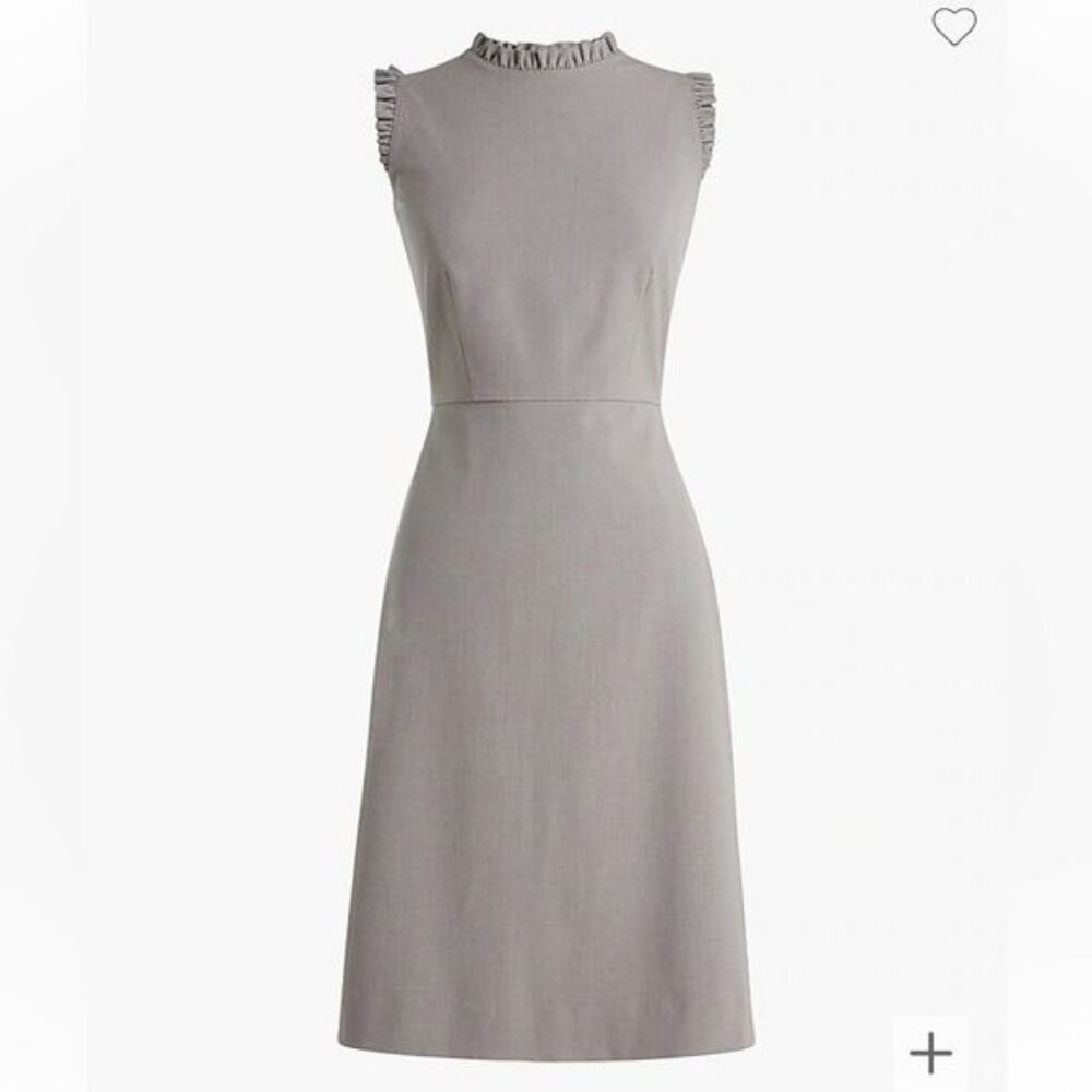 Crew Factory Womens Dress Size Ruffleneck Sheath Light